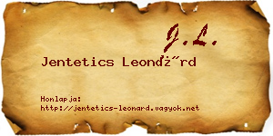 Jentetics Leonárd névjegykártya